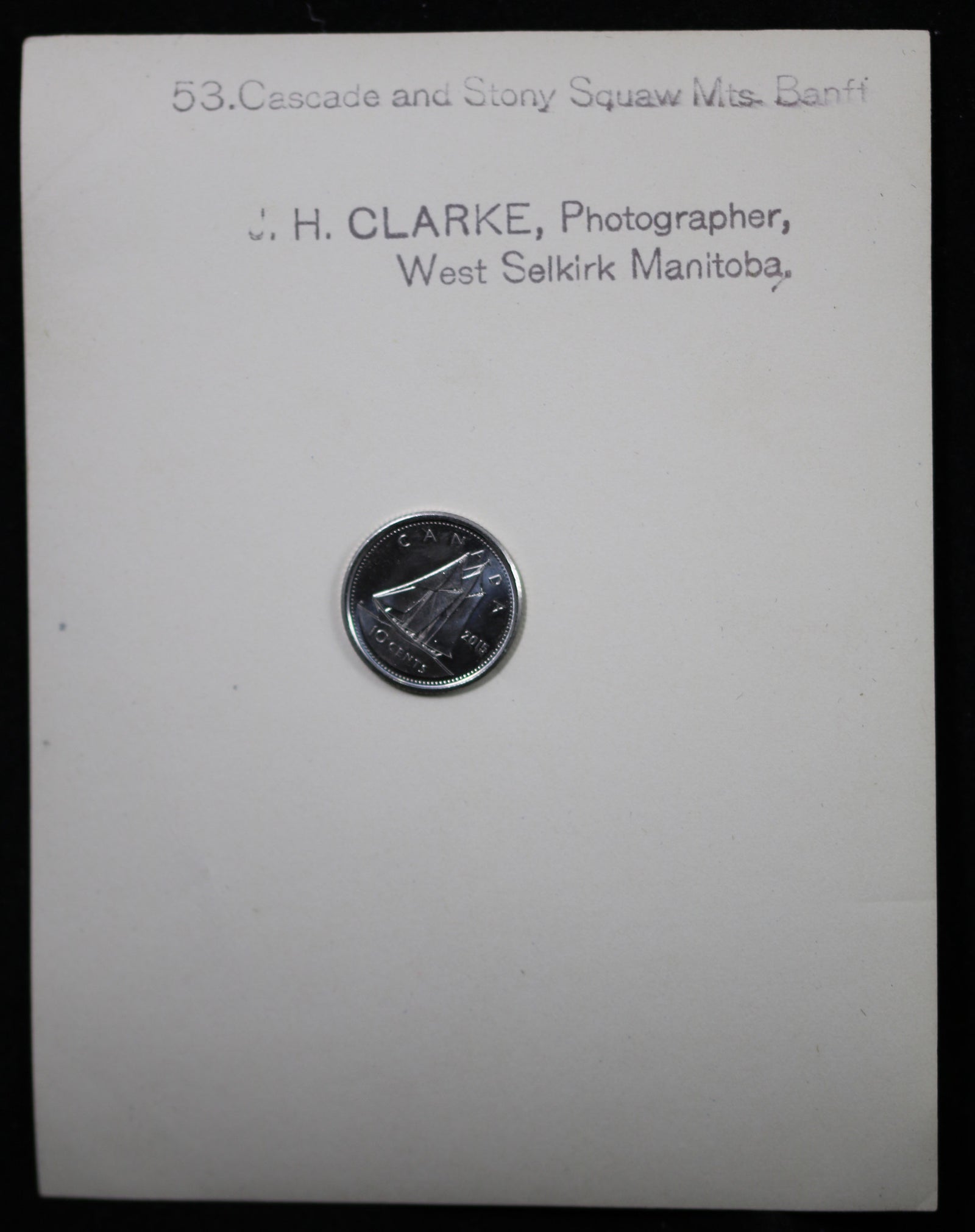 1900s Cascade and Stony Squaw Mtns. Banff Alberta photo J.H. Clarke