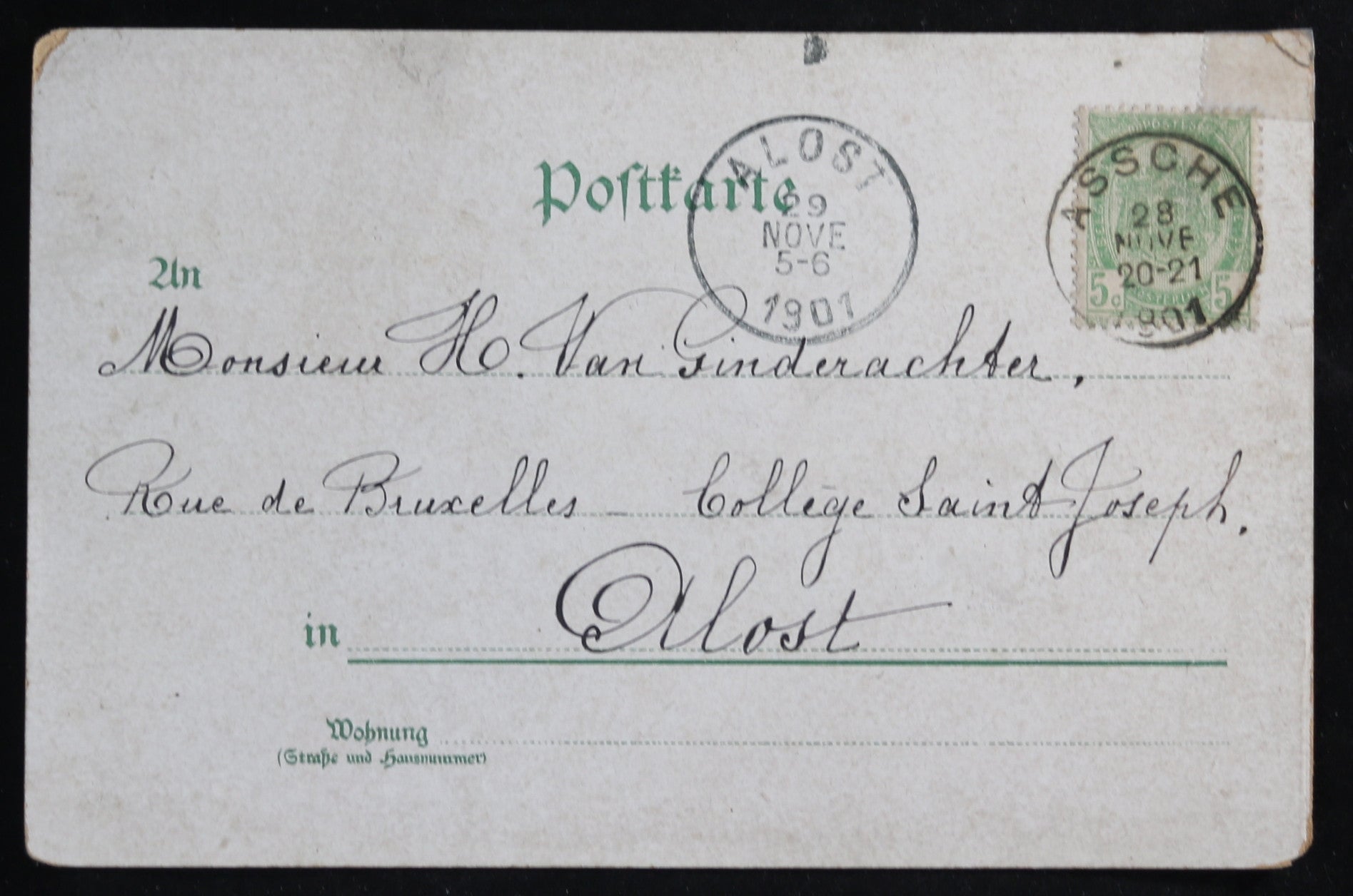 1901 Barnum and Bailey horse jumping postcard (German)