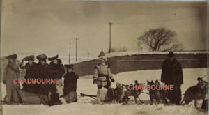 1901 set of three Newfoundland outdoor winter pictures (dog sled)