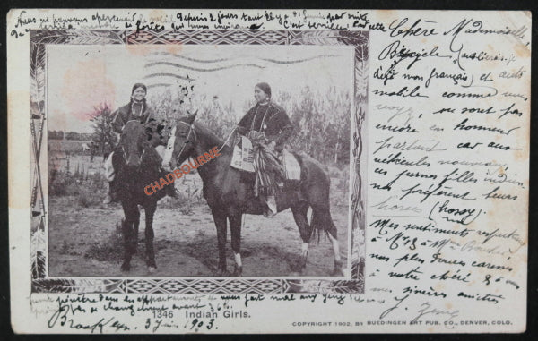 1902 USA two postcards with images of Native Americans