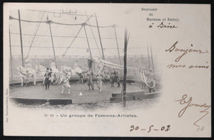 1902 France, trois cartes postales avec images cirque Barnum & Bailey