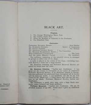 1903 ‘Black Art A Minstrel Sketch’ by Mary Moncure Parker