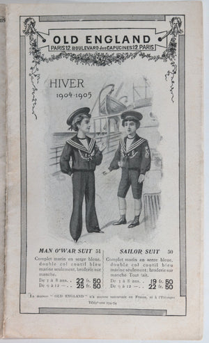1904-05 Paris dépliant 'Old England', mode pour Enfants