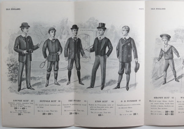 1904-05 Paris dépliant 'Old England', mode pour Enfants