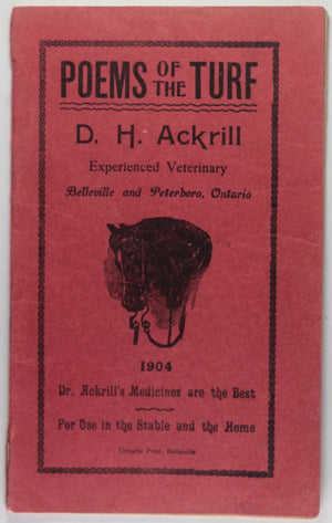 1904 Belleville Ontario pamphlet ‘Poems of the Turf’ Dr. D.H. Ackrill