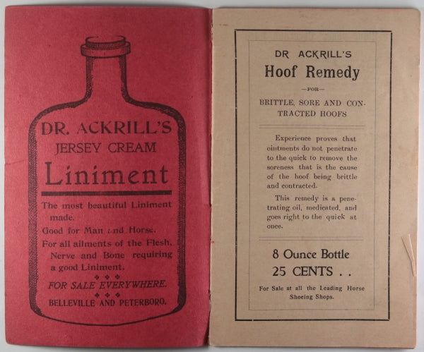 1904 Belleville Ontario pamphlet ‘Poems of the Turf’ Dr. D.H. Ackrill 1904 Belleville Ontario pamphlet ‘Poems of the Turf’ Dr. D.H. Ackrill