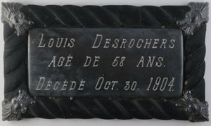 1904 Canada coffin plaque, cross and photo (Louis Descrochers)