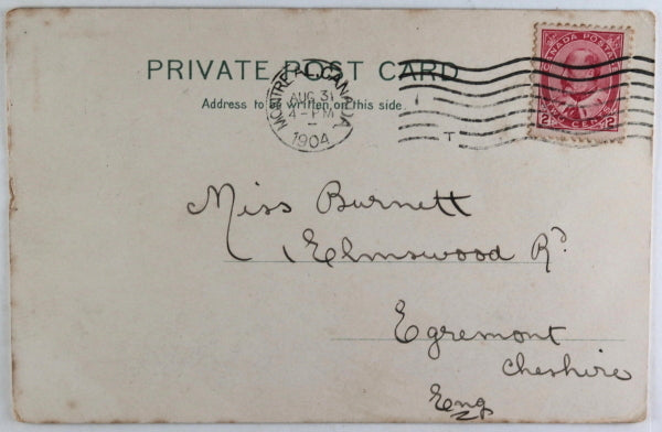 1904 Canada postcard steamship in Lachine Rapids