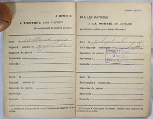 1904 13 y.o. English girl's apprenticeship booklet - Paris