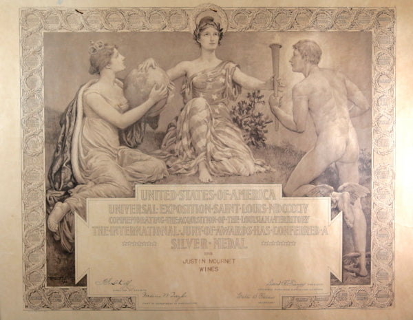 1904 St. Louis Universal Exhibition Certificate – Silver Award Wine