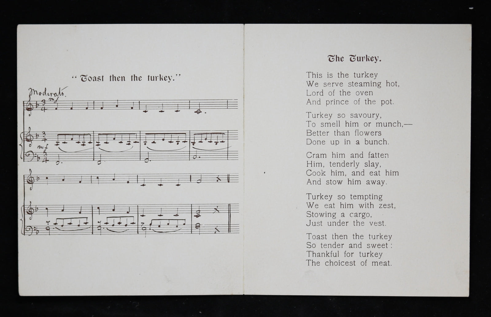 1904 Turkey song card