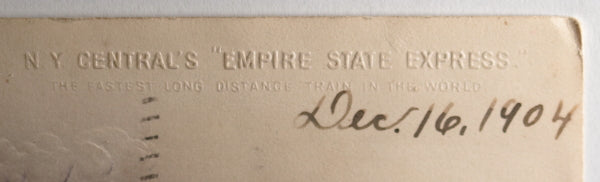 1904 railroad postcard New York Central’s “Empire State Express”