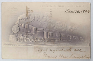 1904 railroad postcard New York Central’s “Empire State Express”