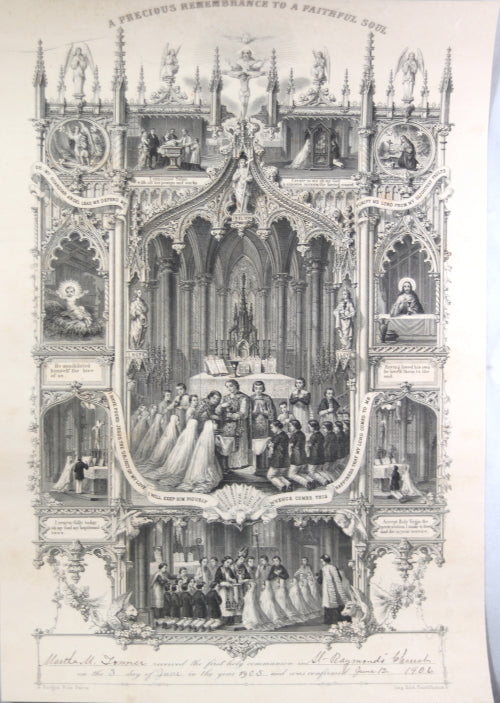 1905-06 Catholic Church certificate for 1st Communion and Confirmation