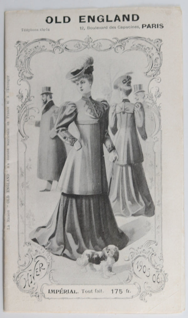 1905-06 Paris dépliant 'Old England', mode pour Femmes de Qualité 1905-06 Paris dépliant 'Old England', mode pour Femmes de Qualité