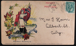 1905 Canada Patriotic J.C. Wilson postcard 'Patria Amamus'