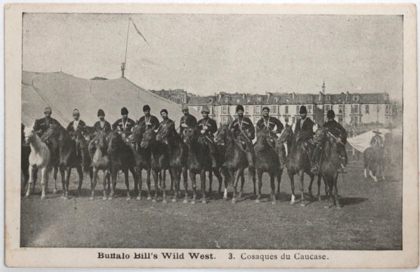 1905 French postcard, Cossacks in Buffalo Bill’s Wild West show