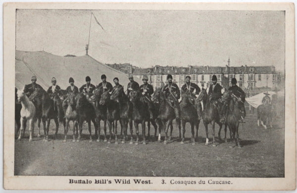 1905 French postcard, Cossacks in Buffalo Bill’s Wild West show