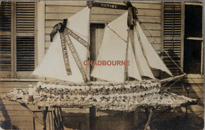 ~1905 photo postcard of presentation sailboat for a Mayor (USA)