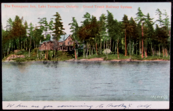 1906 Canada postcard Temagami Inn, Lake Temagami Ontario (GTR)