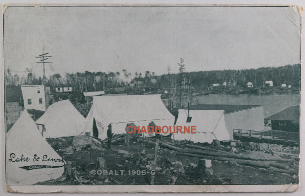 1906 Canada postcard, tents, Cobalt Ontario mining boom town