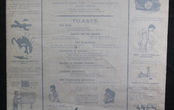 1906 fancy menu for dinner,  Faculty of Engineering University of Toronto
