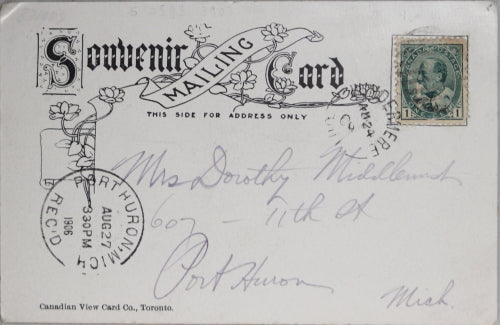 1906 photo postcard Muskoka Wharf, Gravenhurst Muskoka Lakes Ontario