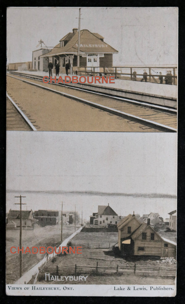 1906 photo postcard of Haileybury, Northern Ontario