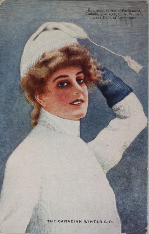 1906 postcard ‘The Canadian Winter Girl’ by A.W. Bell
