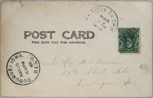 1906 postcard baseball game Sacred Heart College, Prairie du Chien WI
