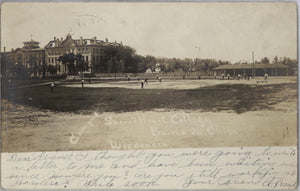 1906 postcard baseball game Sacred Heart College, Prairie du Chien WI