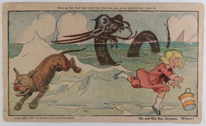 1906 illustrated postcard with hidden serpent image Chicago