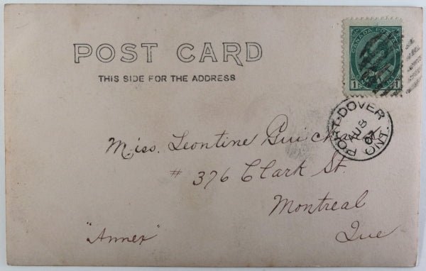 1907 Canada  Port Dover Ont. photo postcard of boat in Lake Erie storm