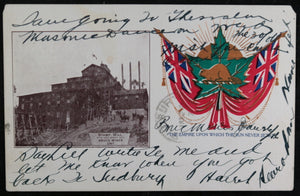1907 Canada patriotic postcard view Stamp Mill, Bruce Mines Ontario