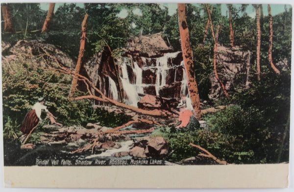 1907 Canada postcard Bridal Veil Falls, Rosseau Muskoka Ontario
