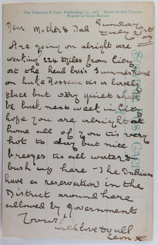 1907 Canada postcard Bridal Veil Falls, Rosseau Muskoka Ontario