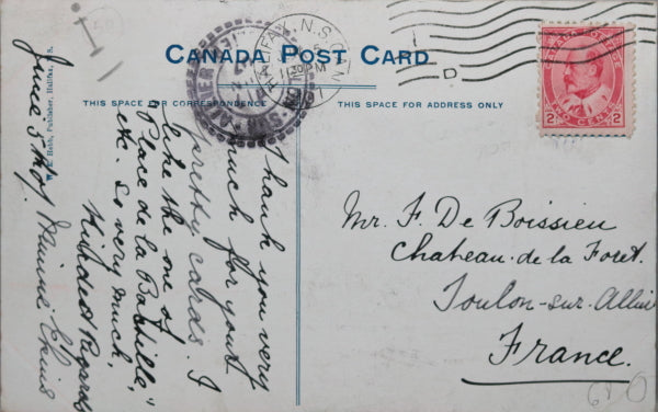 1907 Canada patriotic postcard, Military Review Halifax N.S.