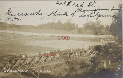 1907 photo postcard baseball game Jordan Field Bloomington IN 1907 photo postcard baseball game Jordan Field Bloomington IN