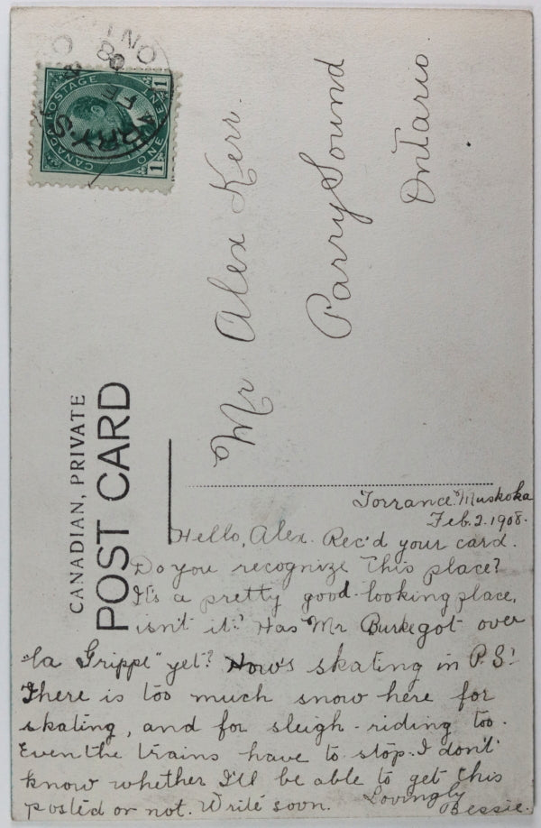 1908 Canada, postcard with lake view of Torrance in Muskoka