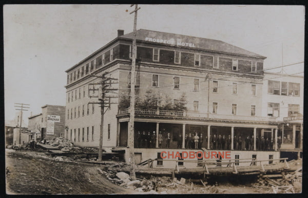 1908 Canada photo postcard Prospect Hotel mining town Cobalt Ontario