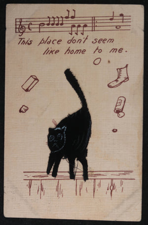 1908 Cobalt Ontario Canada humorous music and cat postcard