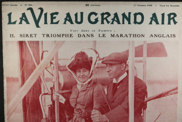 1908 France magazine ‘La Vie au Grand Air’ aviateur Wilbur Wright