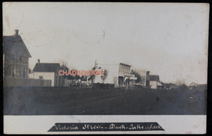 1908 RPPC photo postcard Victoria Street Duck Lake Saskatchewan