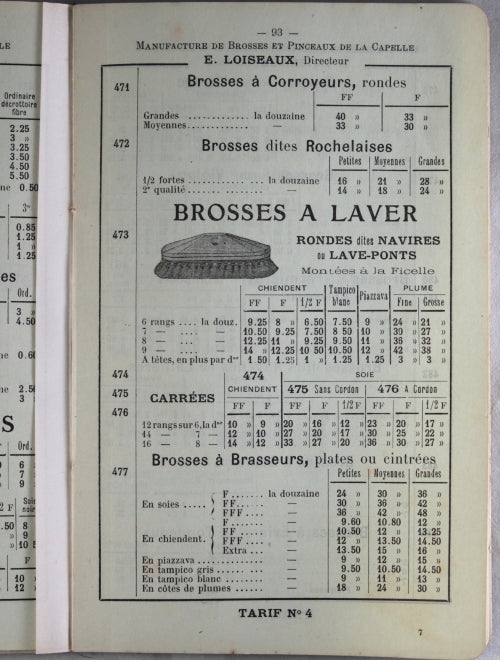 1908 Paris catalogue E. Loiseaux – Brosses et Pinceaux 1908 Paris catalogue E. Loiseaux – Brosses et Pinceaux