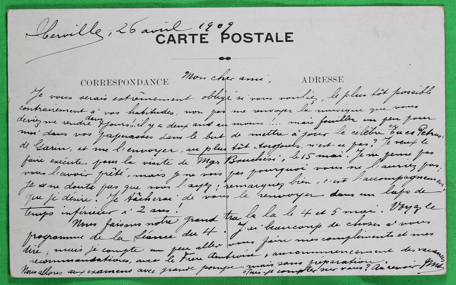 1908 photo postcard of school baseball team, Iberville Québec