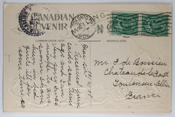 1908 set of two superb Patriotic photo postcards – Toronto Canada