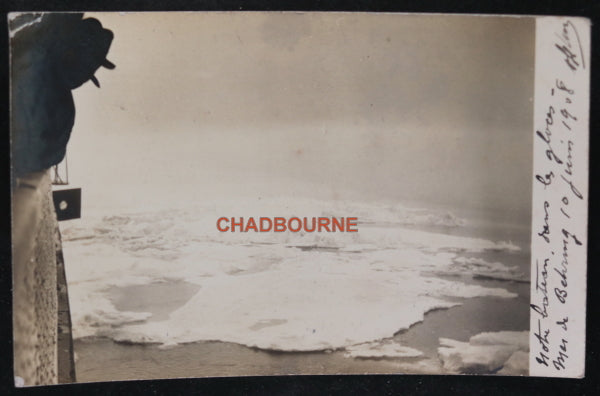1908 photo postcard ship in Bering Sea Alaska