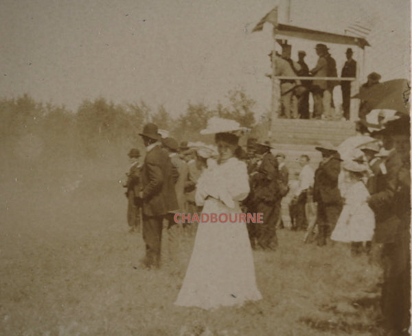 1909 Duck Lake Saskatchewan photo postcard of work wagon race 1909 Duck Lake Saskatchewan photo postcard of work wagon race