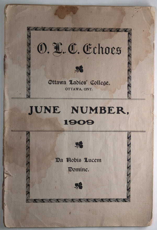 1909 Ottawa Ladies College school June pupils pamphlet 1909 Ottawa Ladies College school June pupils pamphlet