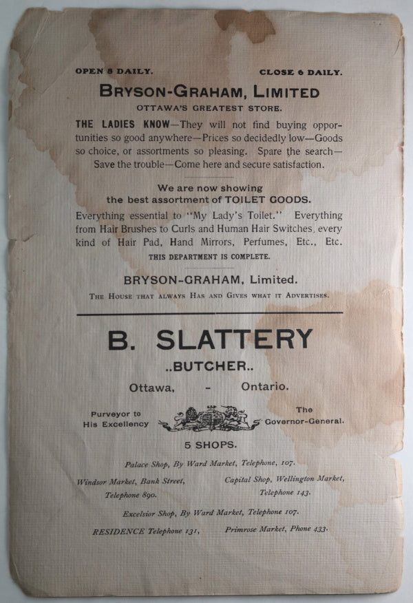 1909 Ottawa Ladies College school June pupils pamphlet